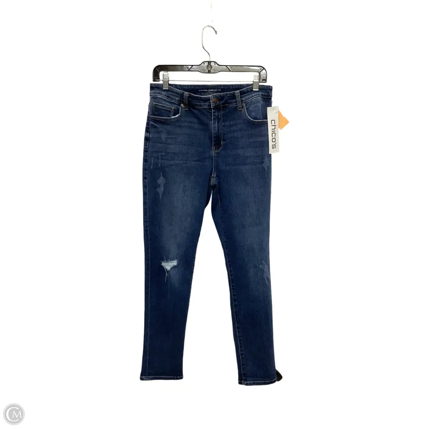 Jeans Cropped By Chicos In Blue Denim, Size: S