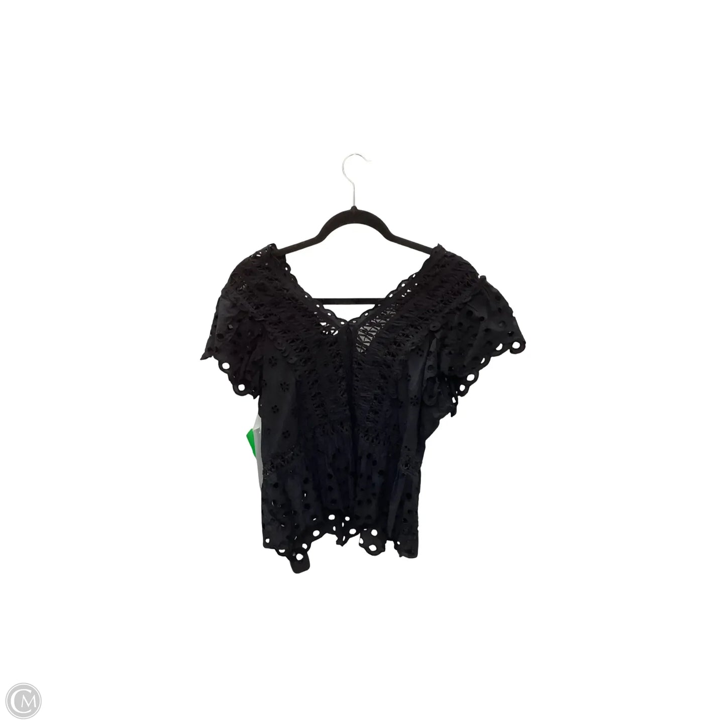 Blouse Short Sleeve By Jennifer & Grace In Black, Size: L