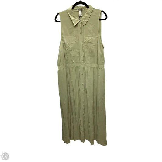Dress Casual Midi By Ava & Viv In Green, Size: 1x