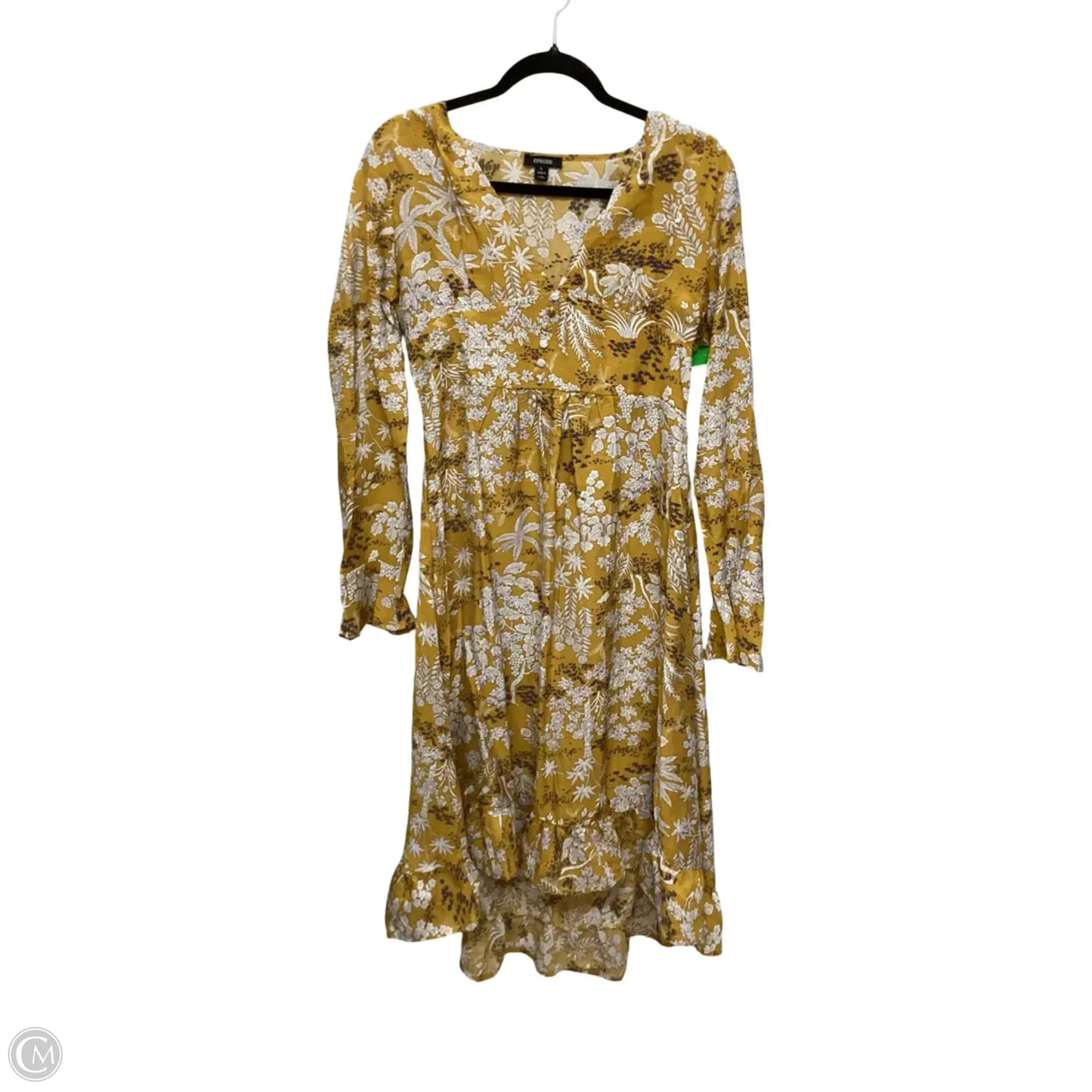 Dress Casual Midi By Clothes Mentor In Yellow, Size: L