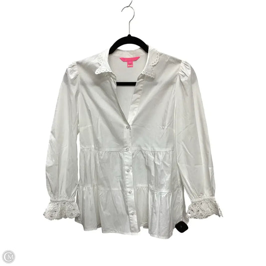 Blouse Designer By Lilly Pulitzer In White, Size: S