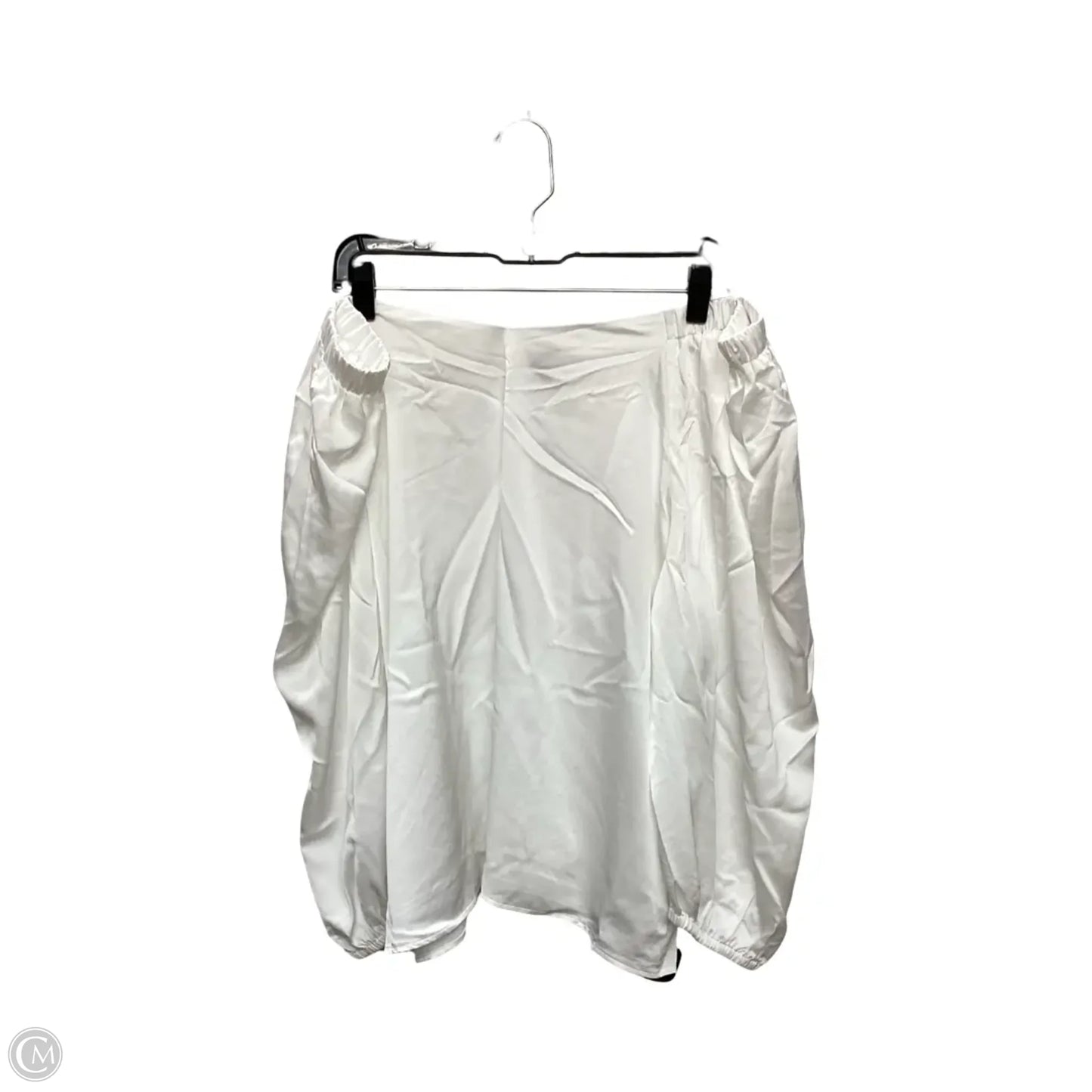 Designer Blouse Long Sleeve By Halogen In White, Size: 3x