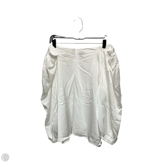 Designer Blouse Long Sleeve By Halogen In White, Size: 3x