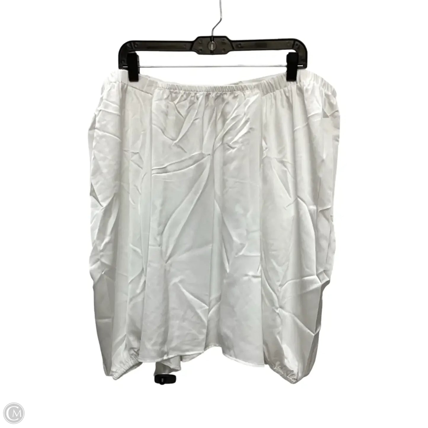 Designer Blouse Long Sleeve By Halogen In White, Size: 3x