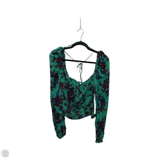 Blouse Long Sleeve By Free People In Green, Size: L