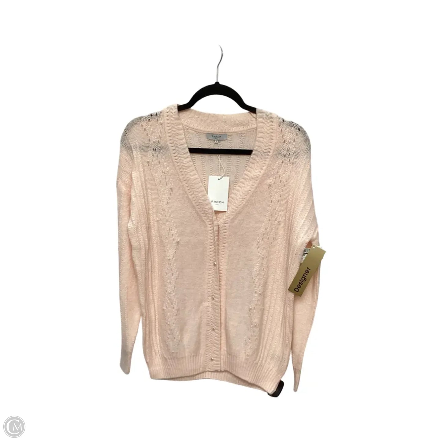 Designer Cardigan By Frnch In Pink, Size: M