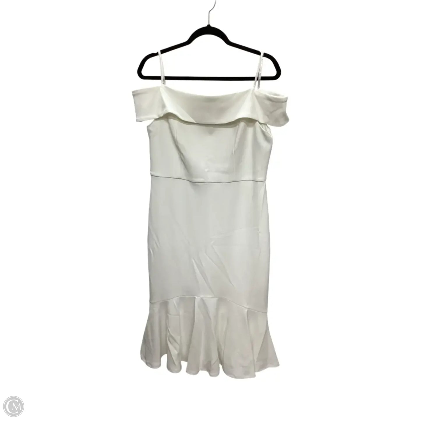 Designer Dress Party Midi By Marina In White, Size: 14
