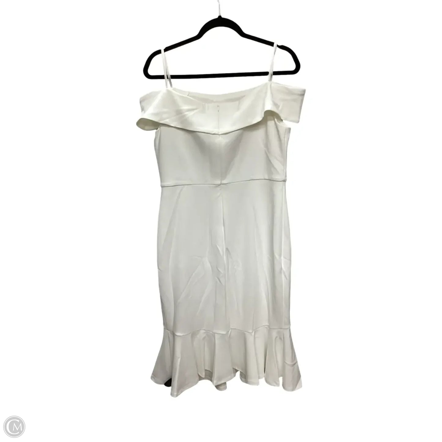 Designer Dress Party Midi By Marina In White, Size: 14