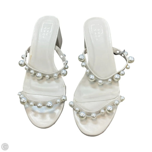 Sandals Heels Block By Shu Shop In White, Size: 8.5