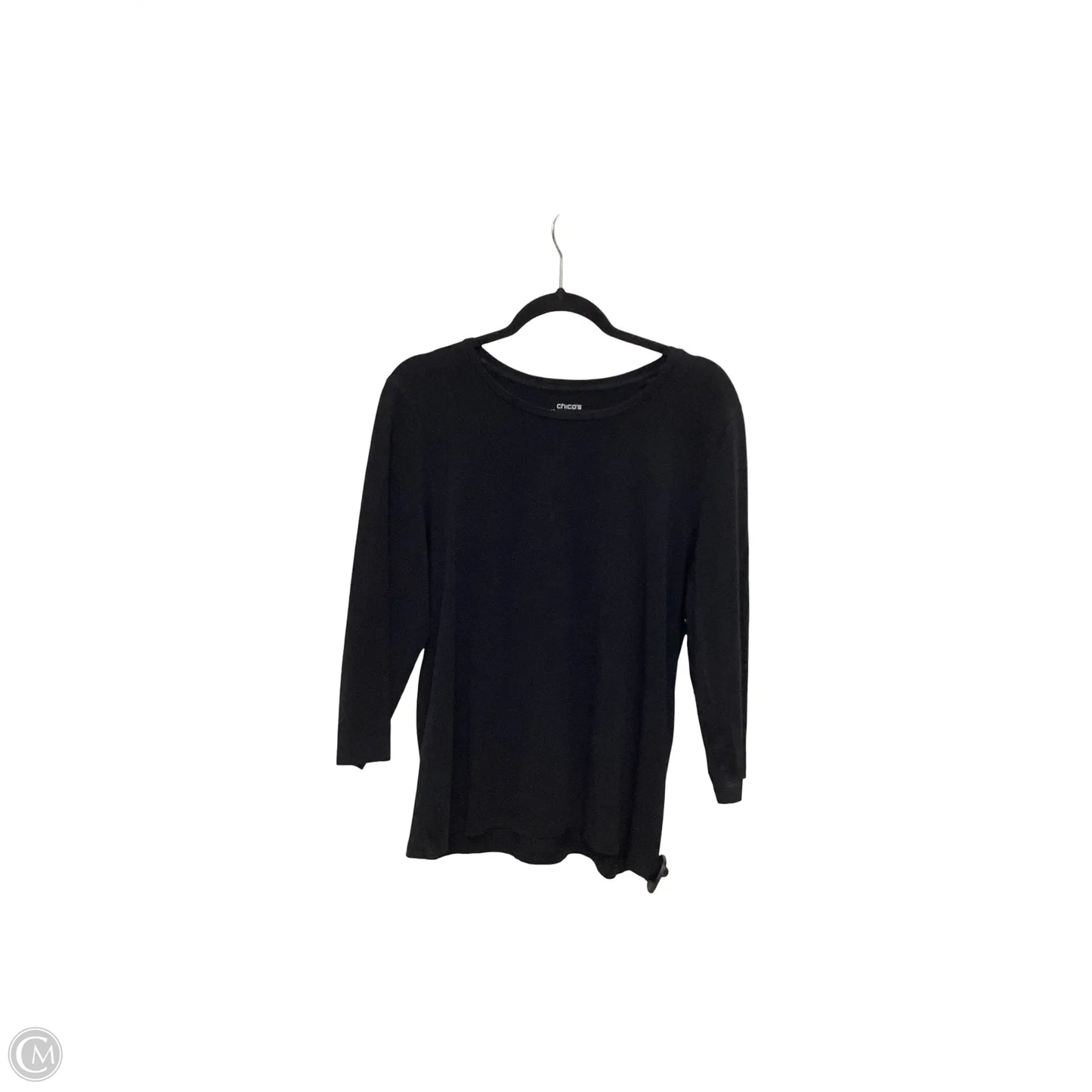 Top 3/4 Sleeve Basic By Chicos In Black, Size: 2