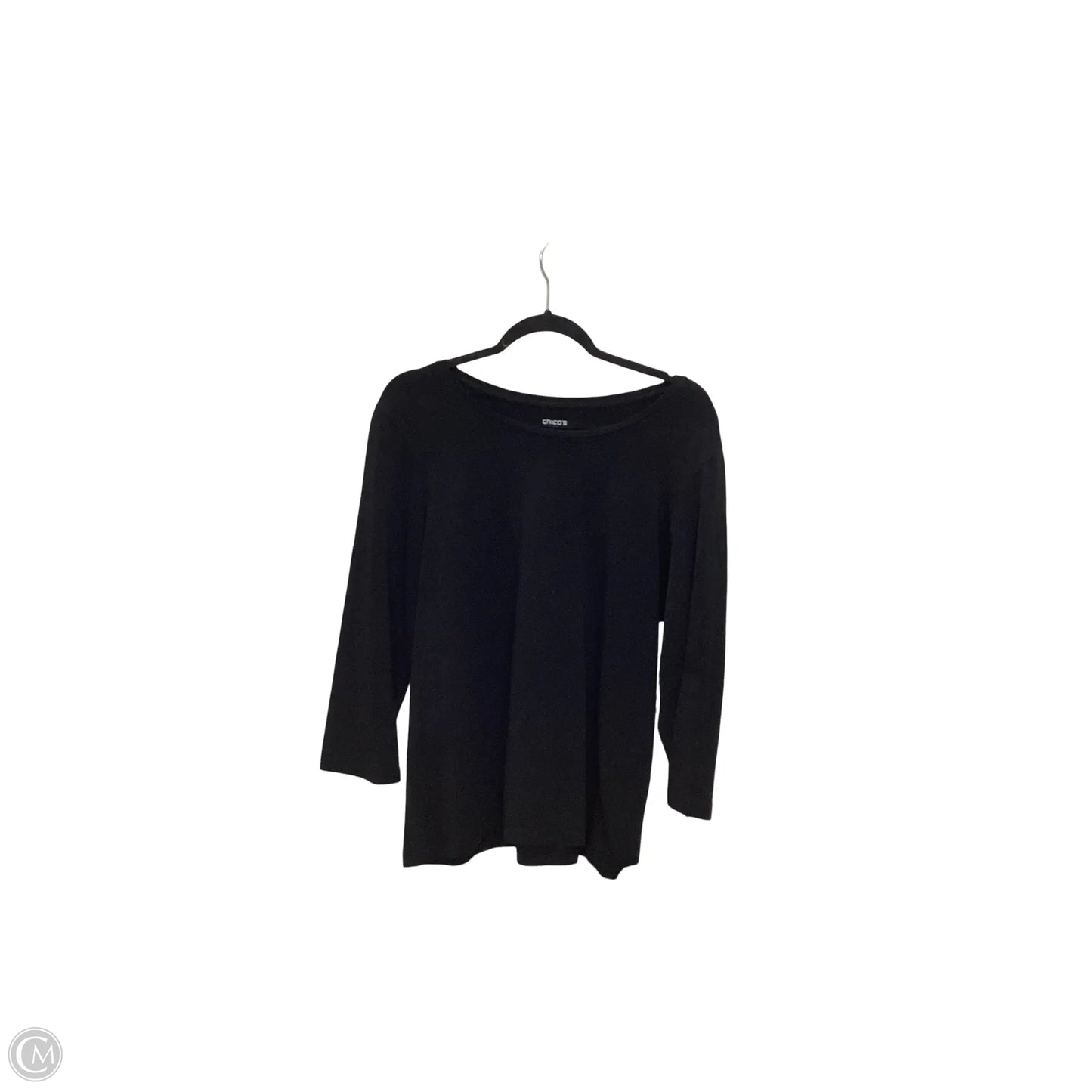 Top 3/4 Sleeve Basic By Chicos In Black, Size: 2