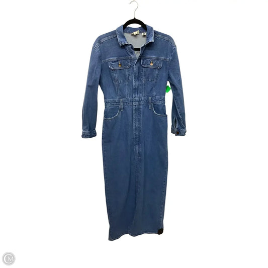 Dress Casual Midi By Universal Thread In Blue Denim, Size: 4