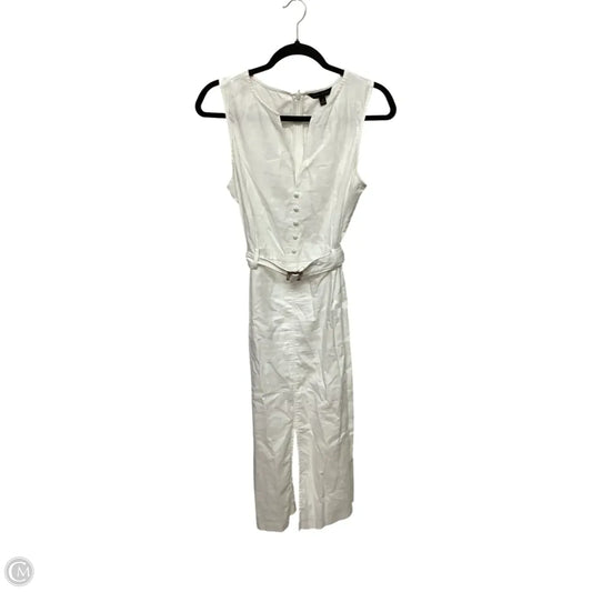 Dress Casual Midi By Banana Republic In White, Size: 6