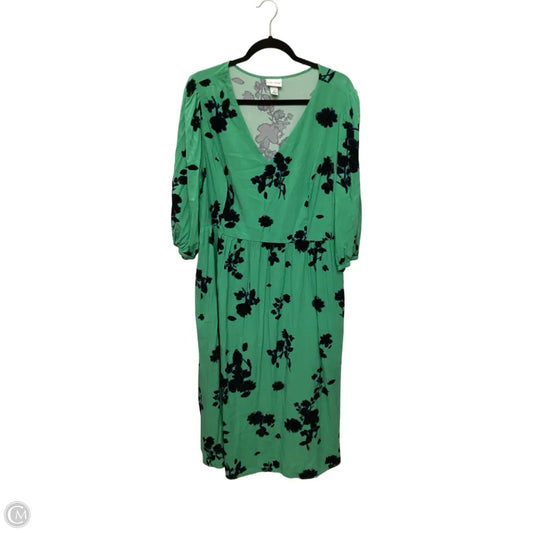 Dress Casual Midi By Ava & Viv In Green, Size: 1x