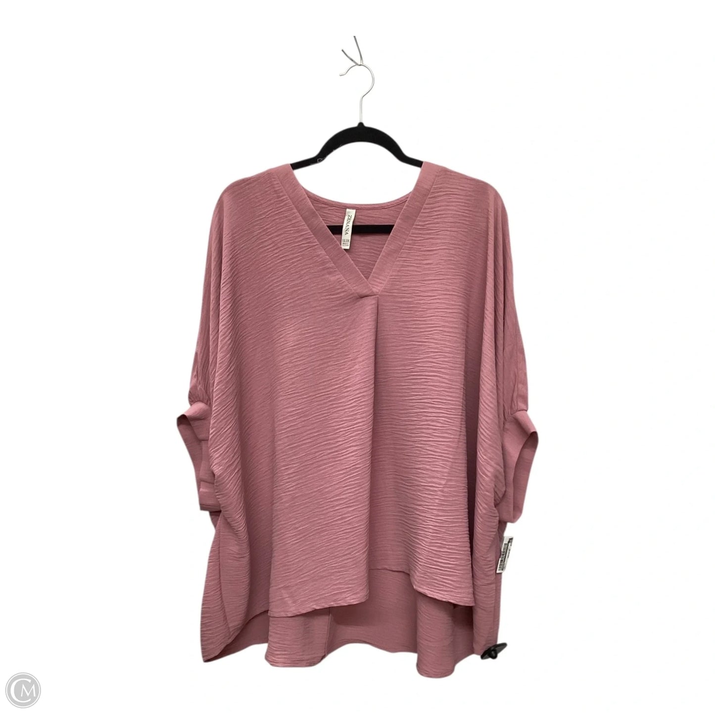 Top Long Sleeve By Zenana In Pink, Size: 1x