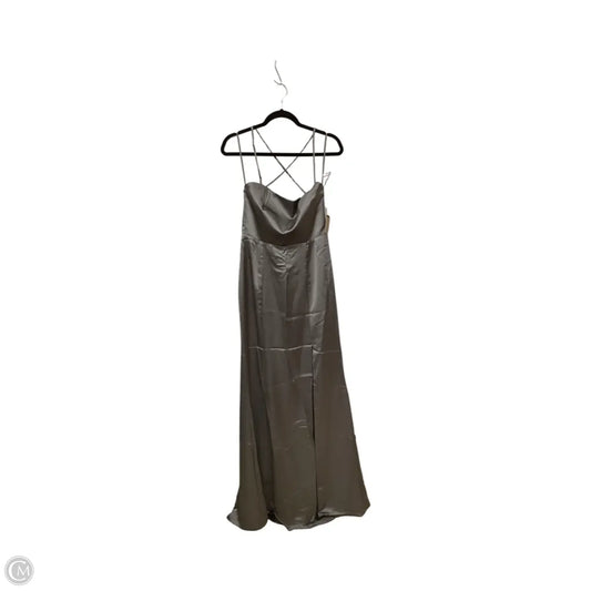Designer Dress Party Long By Amsale In Silver, Size: 8