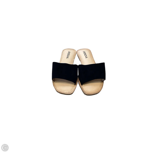 Sandals Flats By Soda In Black, Size: 6.5