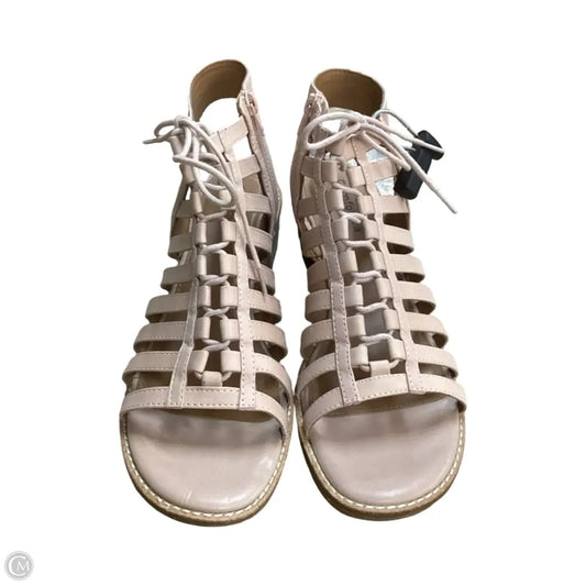 Sandals Heels Block By Comfortiva In Tan, Size: 11