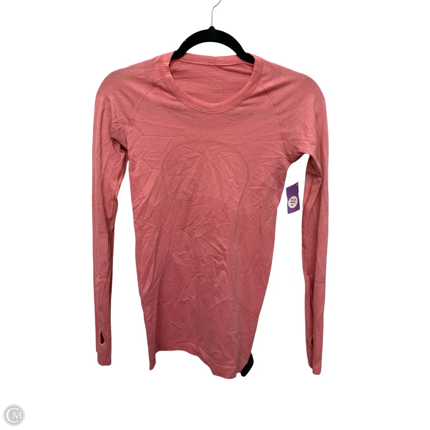 Athletic Top Long Sleeve Collar By Lululemon In Pink, Size: 2