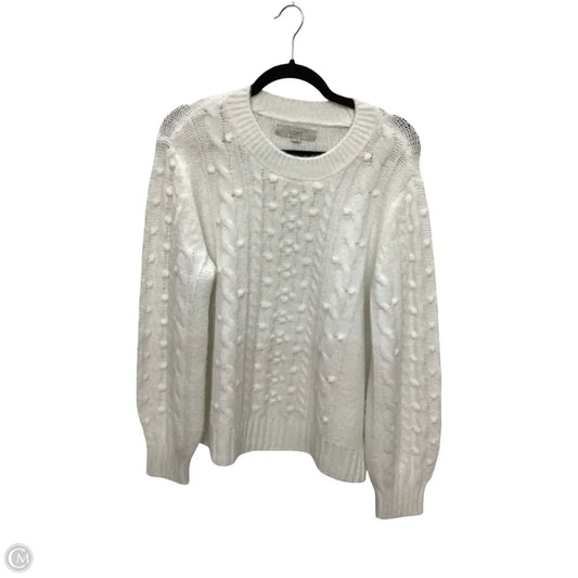 Sweater By Loft In White, Size: L