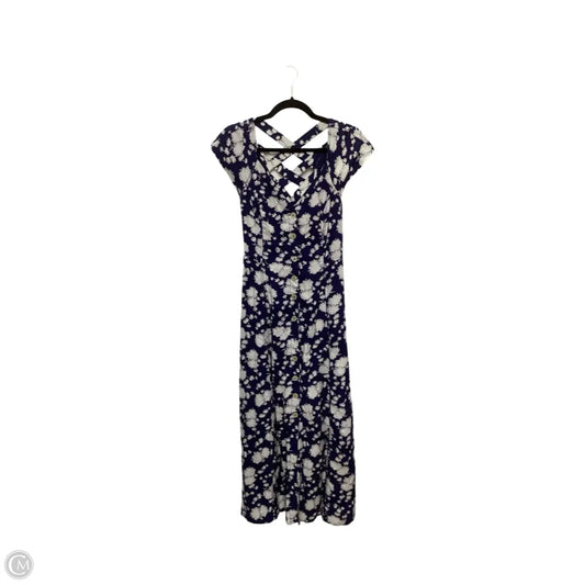 Dress Casual Midi By Maeve In Blue & White, Size: 4