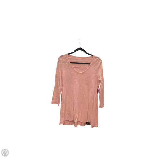 Top Long Sleeve Basic By Chicos In Peach, Size: M