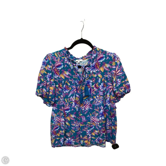 Designer Blouse Short Sleeve By Voy In Floral Print, Size: S