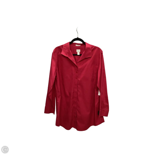 Blouse Long Sleeve By Chicos In Red, Size: Xl
