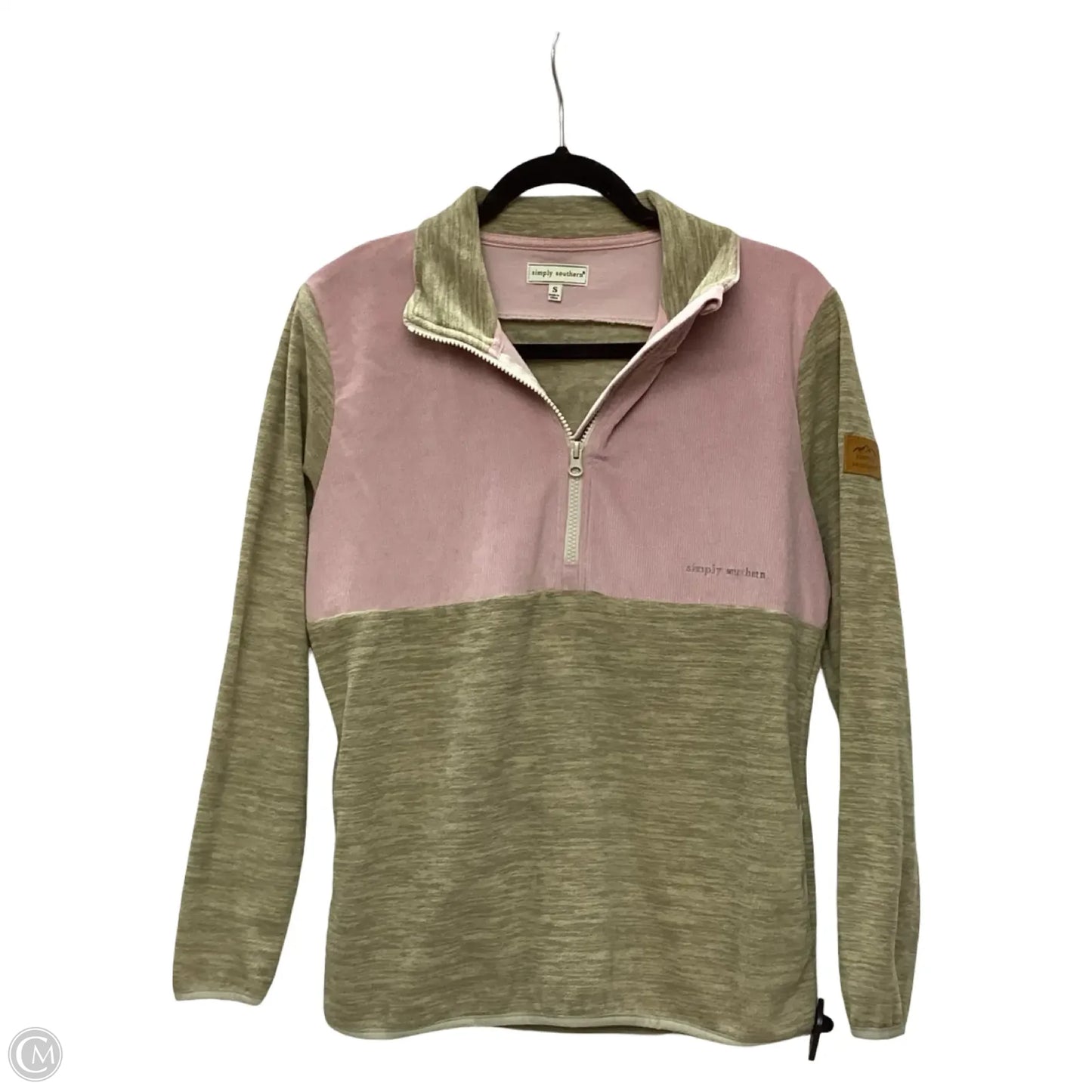 Sweatshirt Collar By Simply Southern In Pink, Size: S