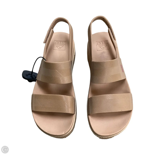 Sandals Heels Wedge By Reef In Tan, Size: 6
