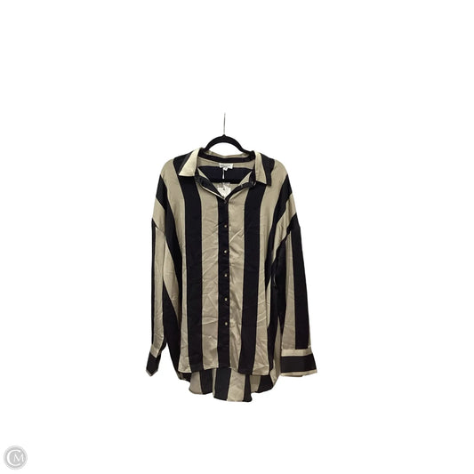 Blouse Long Sleeve By Anniewear In Striped Pattern, Size: Xl