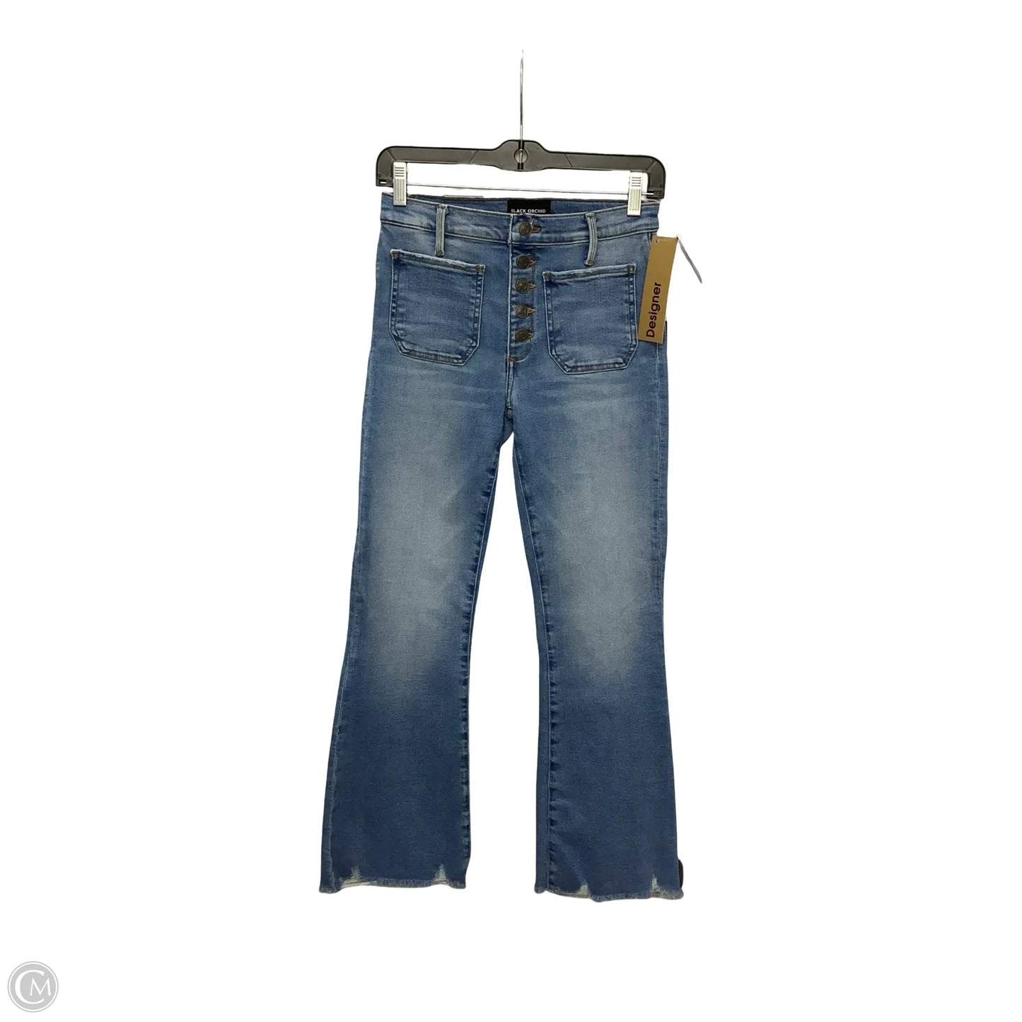 Designer Jeans Flared By Black Orchid In Blue Denim, Size: 2
