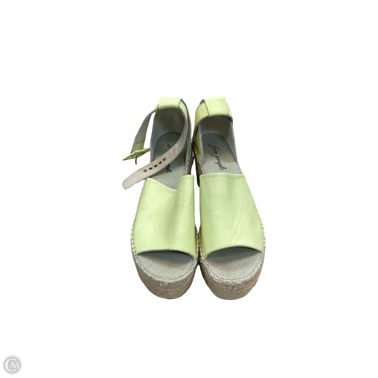 Sandals Heels Wedge By Free People In Green, Size: 9.5