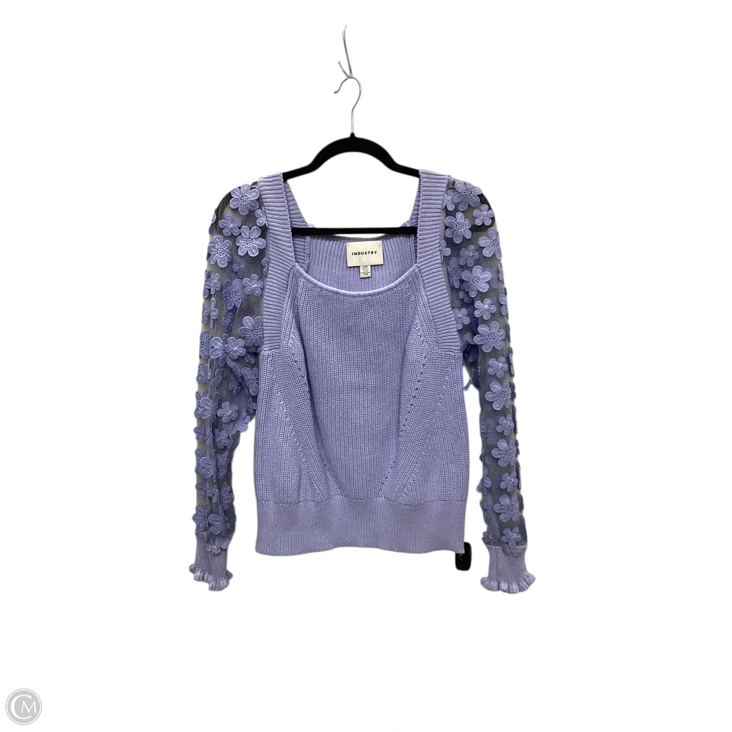Blouse Long Sleeve By Industry In Blue, Size: L