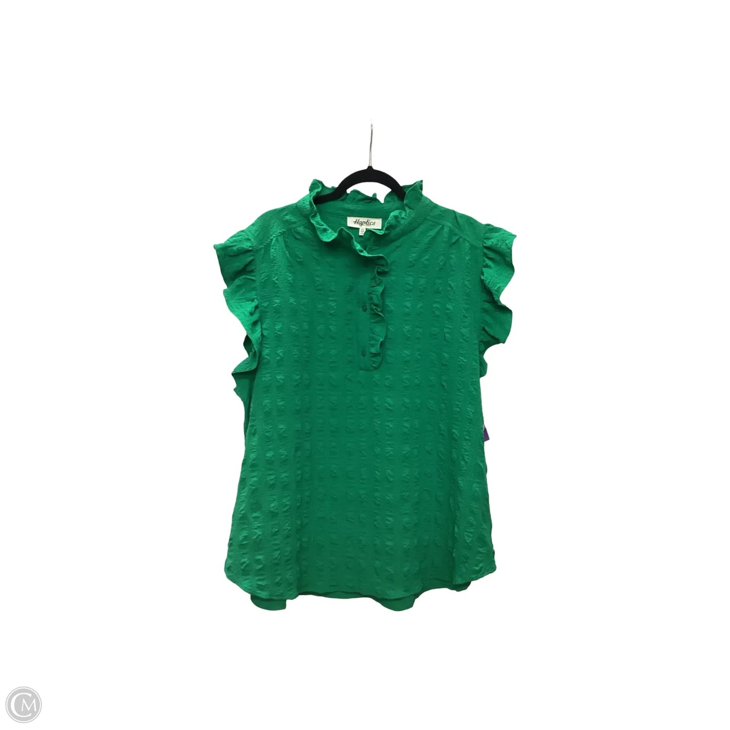 Blouse Short Sleeve By Haptics In Green, Size: 2x