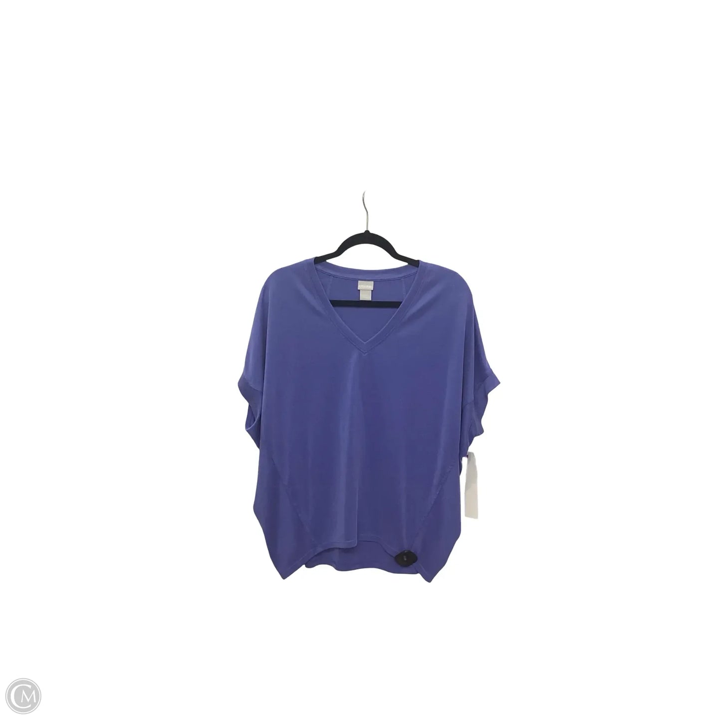Blouse Short Sleeve By Chicos In Blue, Size: M