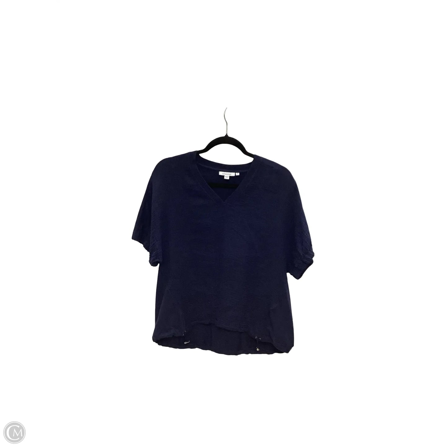 Blouse Short Sleeve By Chicos In Navy, Size: 0