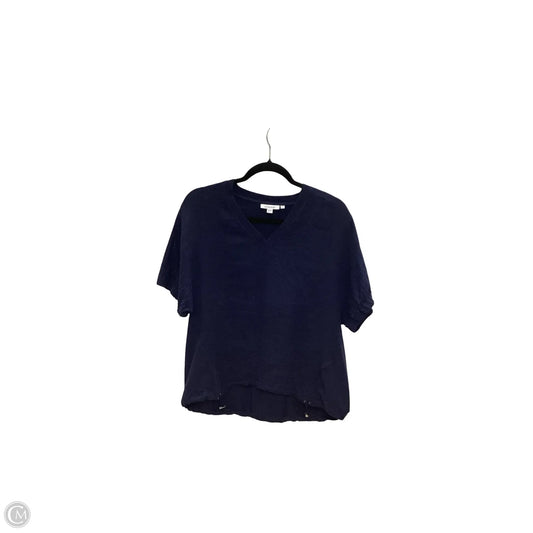 Blouse Short Sleeve By Chicos In Navy, Size: 0