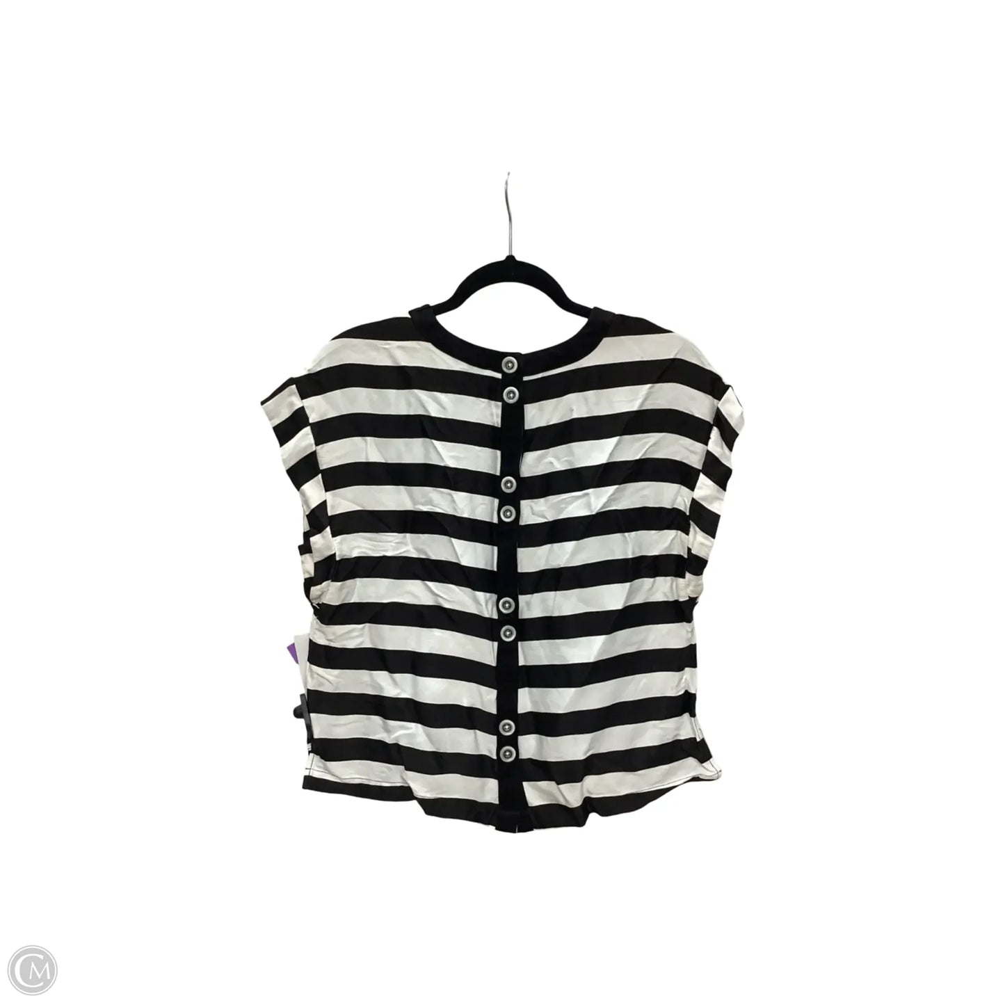 Blouse Short Sleeve By Maeve In Striped Pattern, Size: M