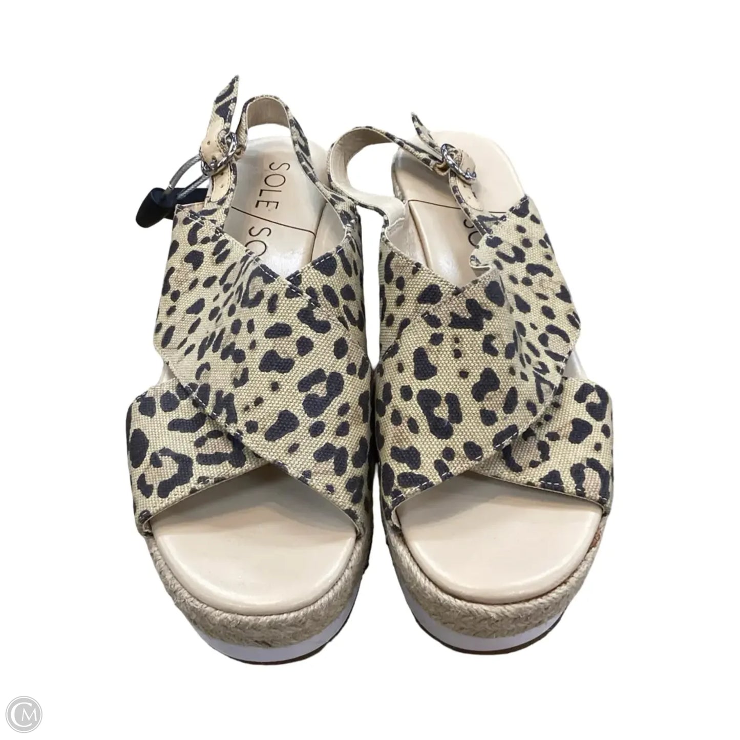 Sandals Heels Wedge By Sole Society In Animal Print, Size: 8