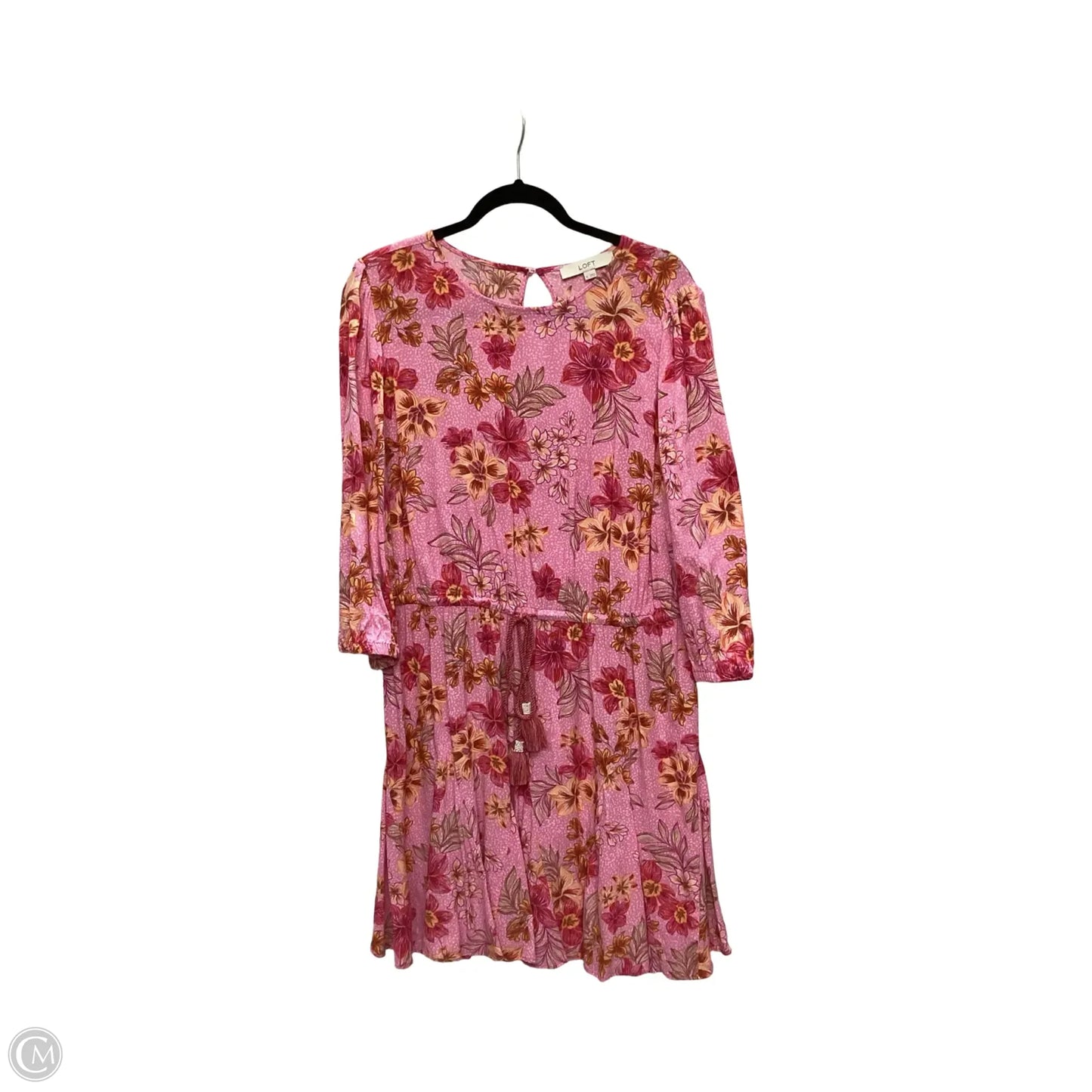 Dress Casual Midi By Loft In Floral Print, Size: Xl