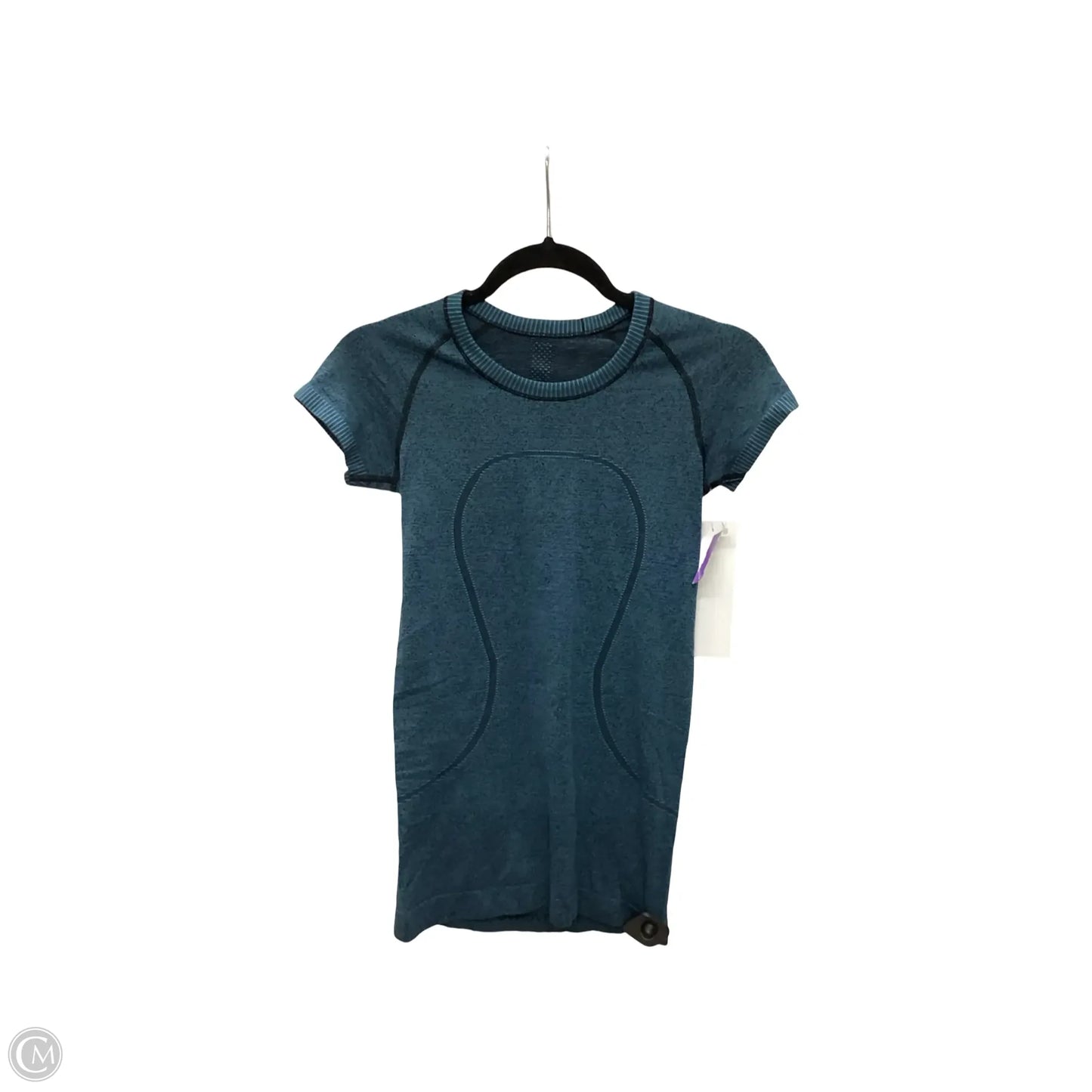 Athletic Top Short Sleeve By Lululemon In Teal, Size: 6