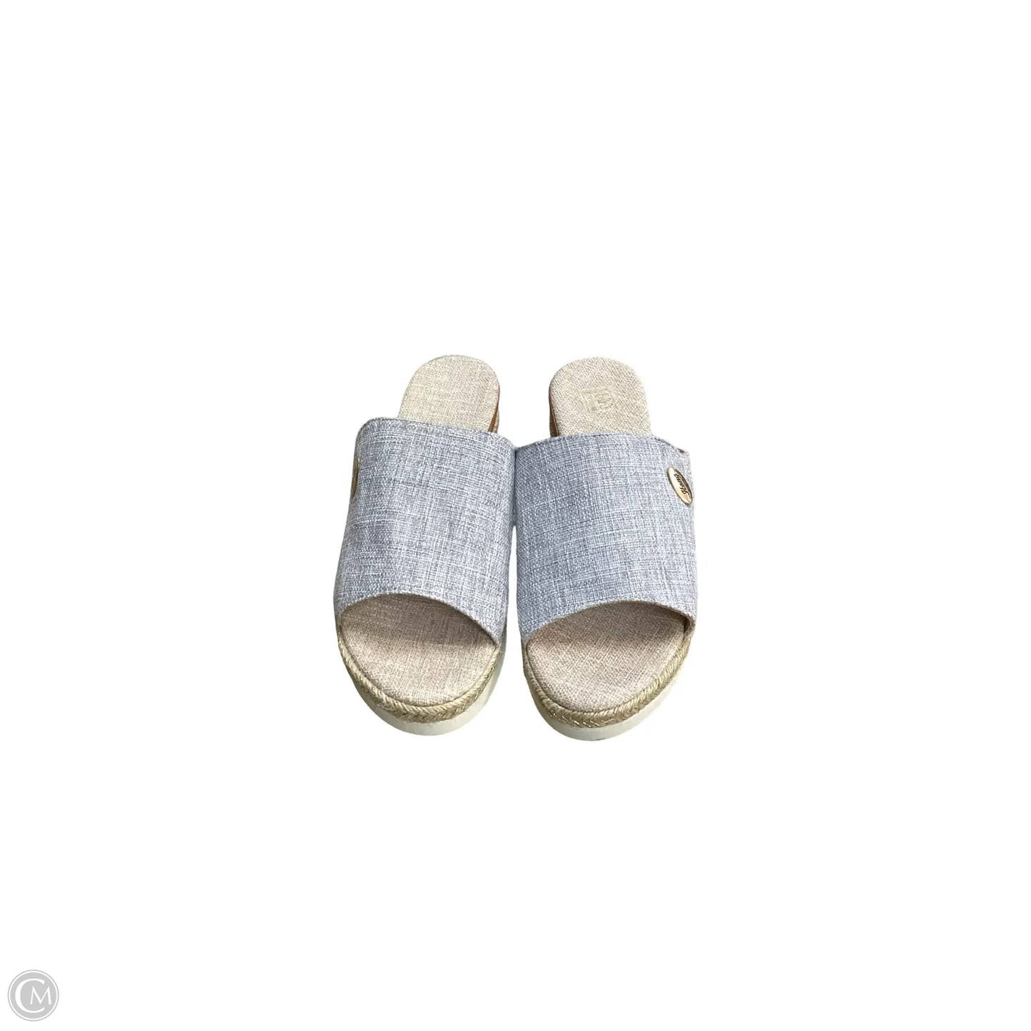 Sandals Heels Wedge By Clothes Mentor In Blue, Size: 9.5