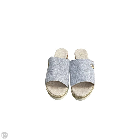 Sandals Heels Wedge By HANG In Blue, Size: 9.5