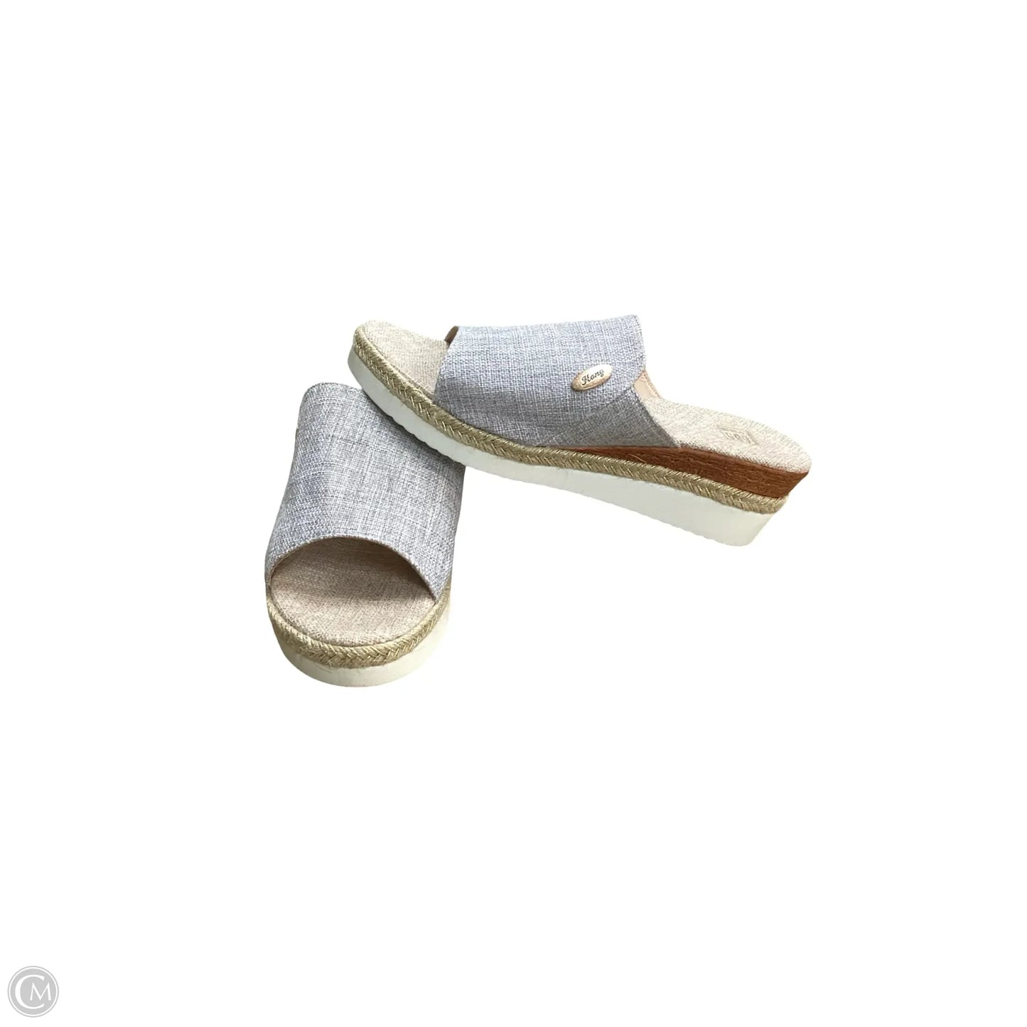 Sandals Heels Wedge By Clothes Mentor In Blue, Size: 9.5