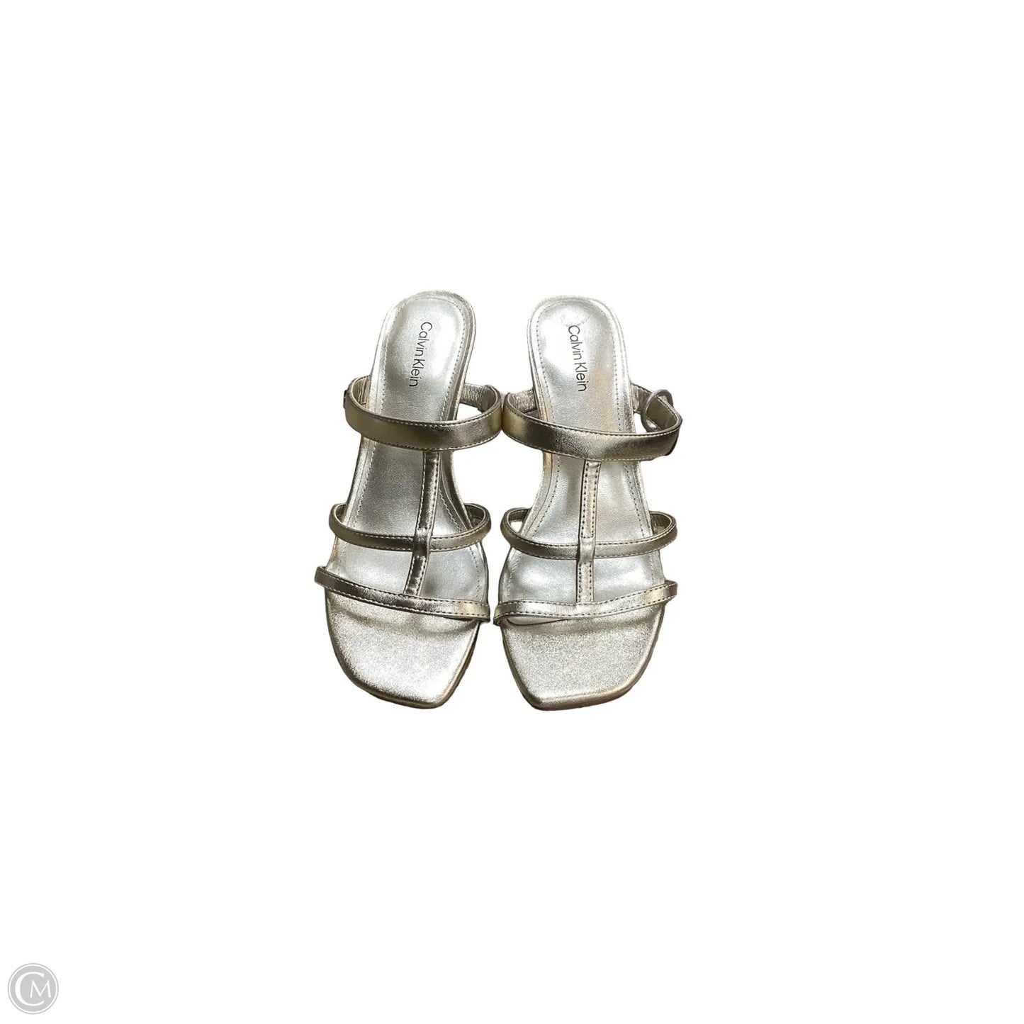 Sandals Heels Stiletto By Calvin Klein In Gold, Size: 6.5