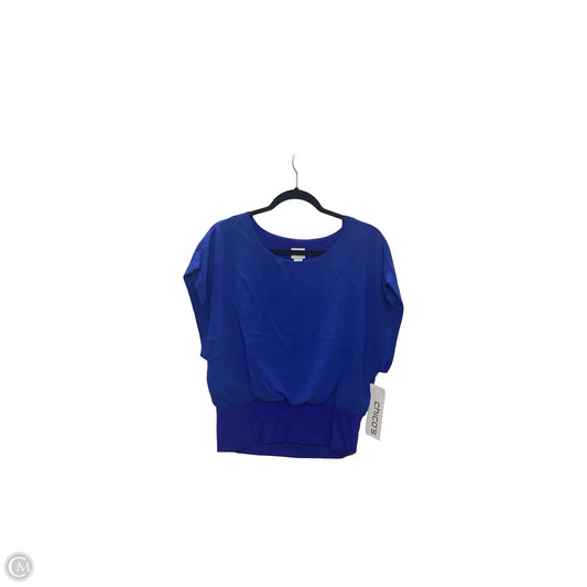 Blouse Short Sleeve By Chicos In Blue, Size: 0