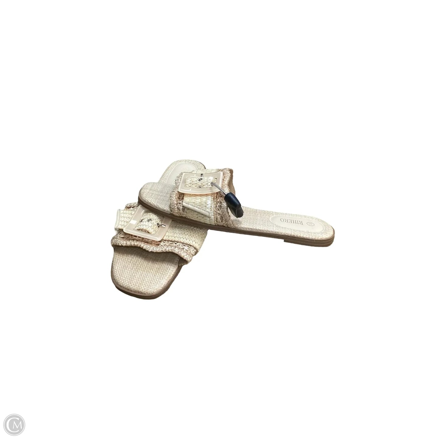 Sandals Flats By Clothes Mentor In Tan, Size: 9.5