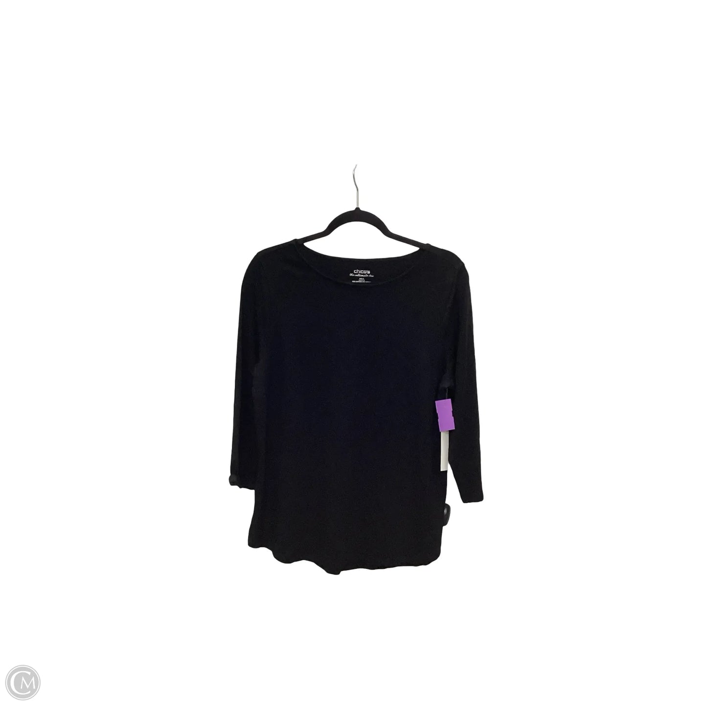 Blouse 3/4 Sleeve By Chicos In Black, Size: 2