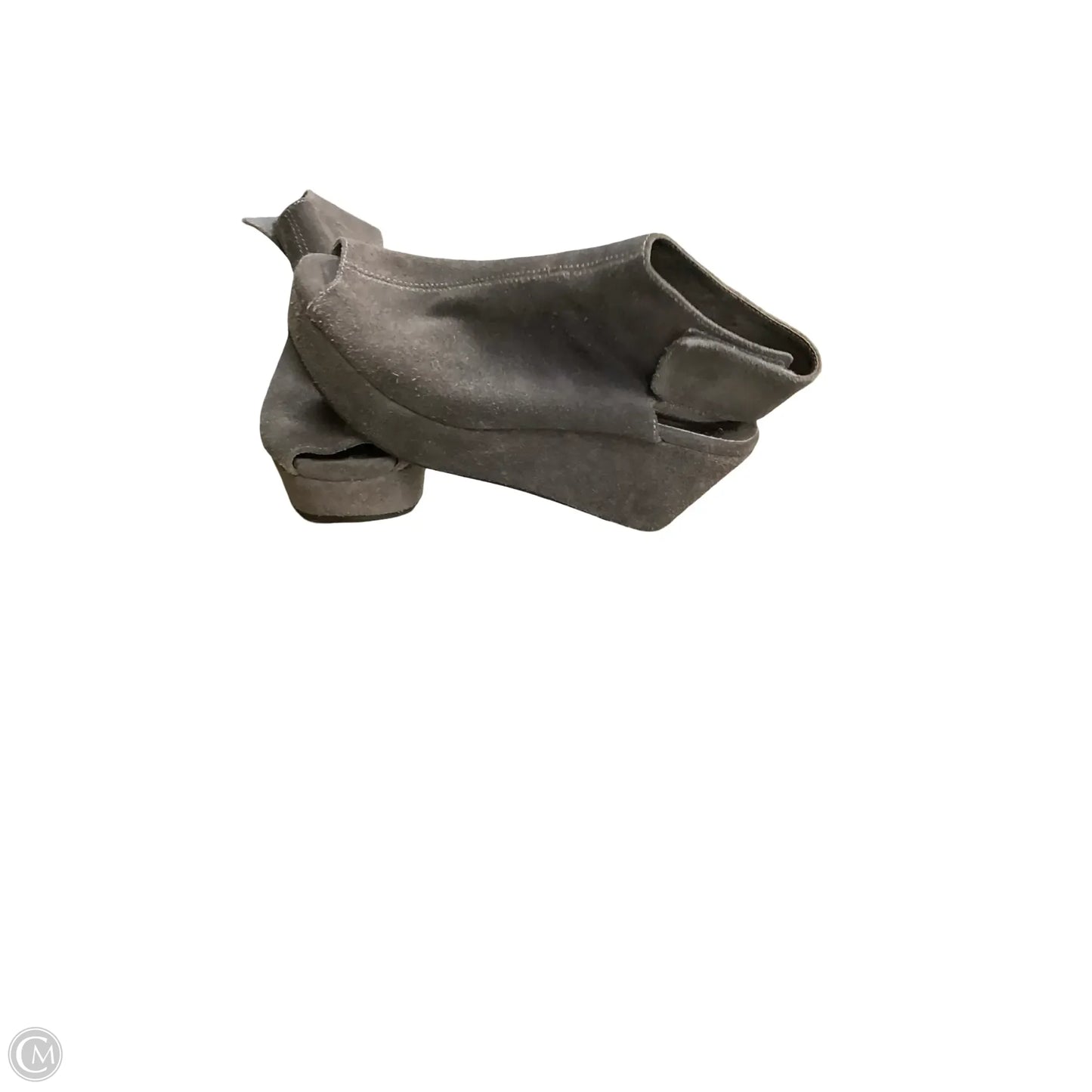 Sandals Heels Wedge By Clothes Mentor In Grey, Size: 7.5
